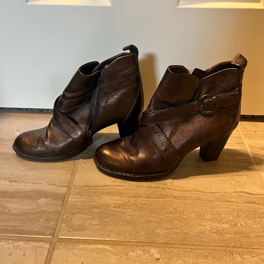 Women's Brown Leather Ankle Boots